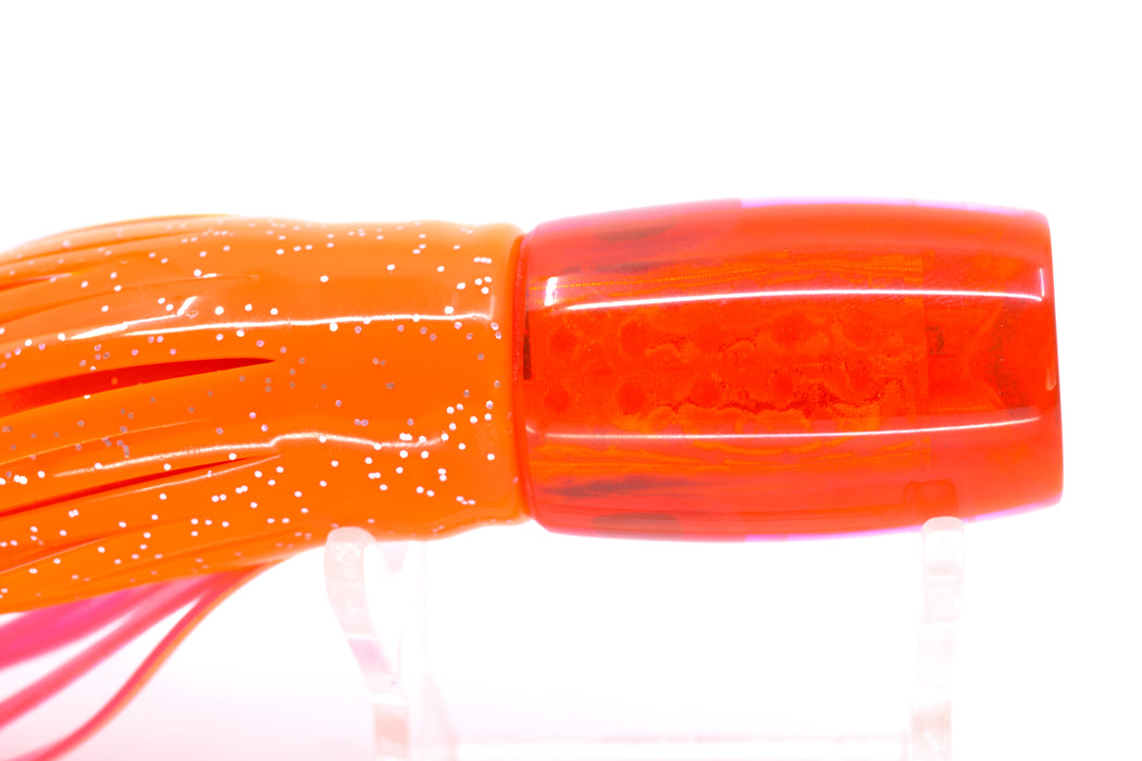 Coggin Lures Real White MOP Orange-Pink Back 4-Hole Hualalai Tado Invert 7" 3.5oz Skirted