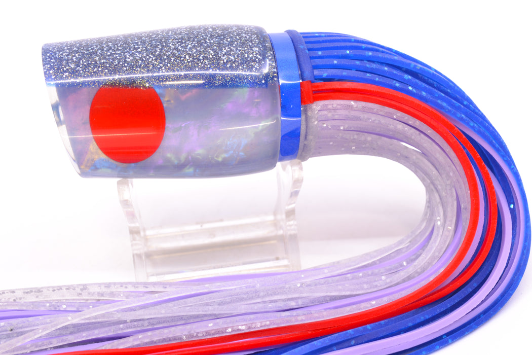 Amaral Lures White Iridescent Pearl Blue Back Red Eyes Diamondback 12" 7oz