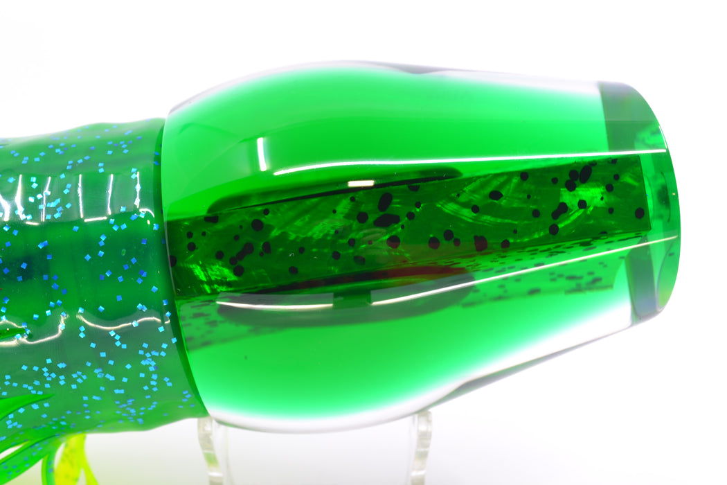 Moyes Lures Mahi MOP Green Back Taxi Eyes Sumo Teaser 27oz Skirted Mahi