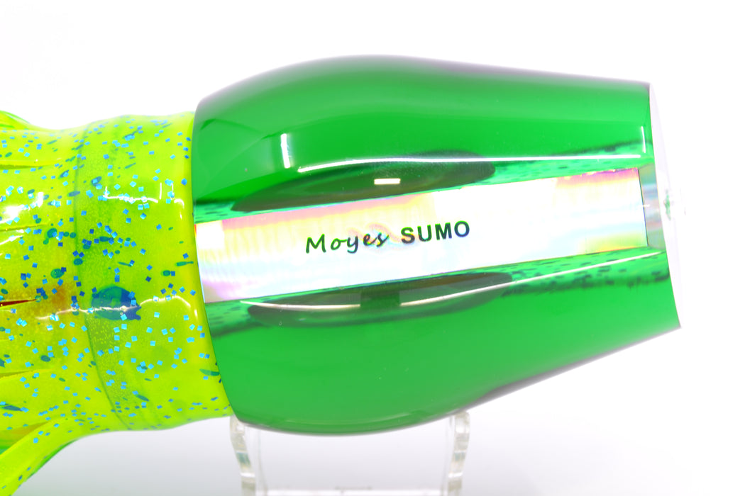 Moyes Lures Mahi MOP Green Back Taxi Eyes Sumo Teaser 27oz Skirted Mahi