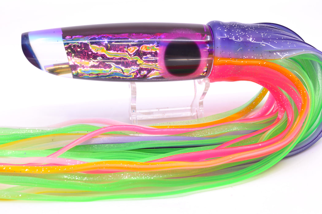 Coggin Lures Pink-Blue Dichro Fuchsia-Purple Back Old Style Stick Swimmer 12" 8oz Skirted