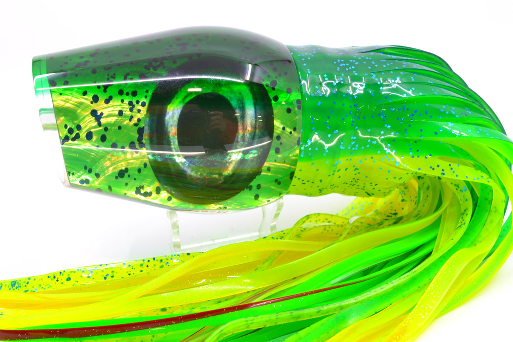 Moyes Lures Mahi MOP Green Back Taxi Eyes Sumo Teaser 27oz Skirted Mahi