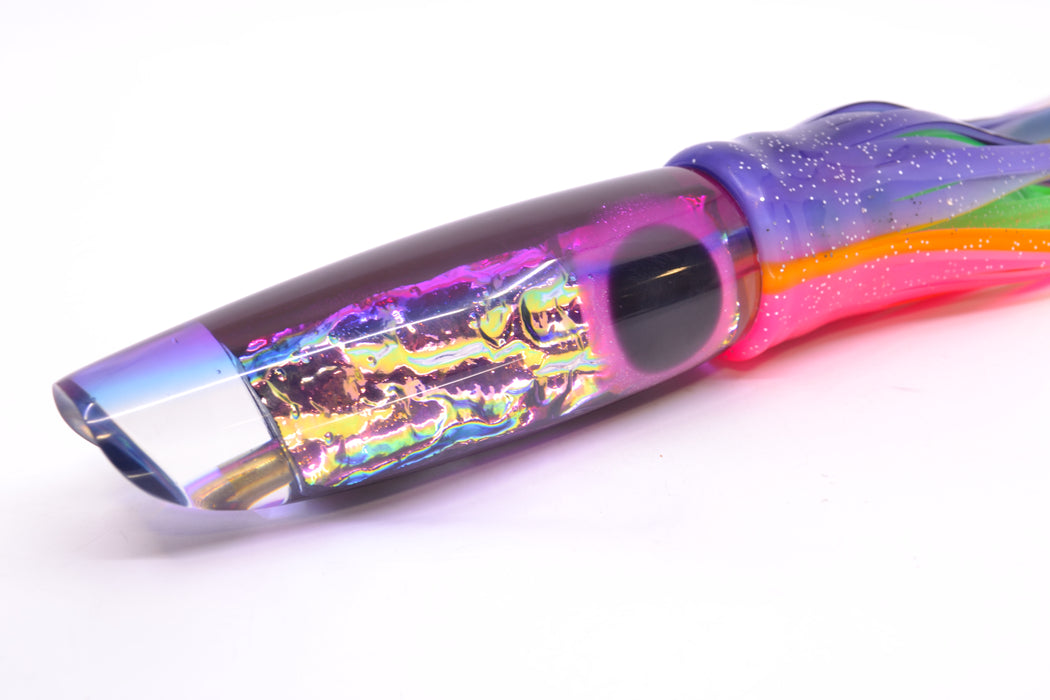 Coggin Lures Pink-Blue Dichro Fuchsia-Purple Back Old Style Stick Swimmer 12" 8oz Skirted