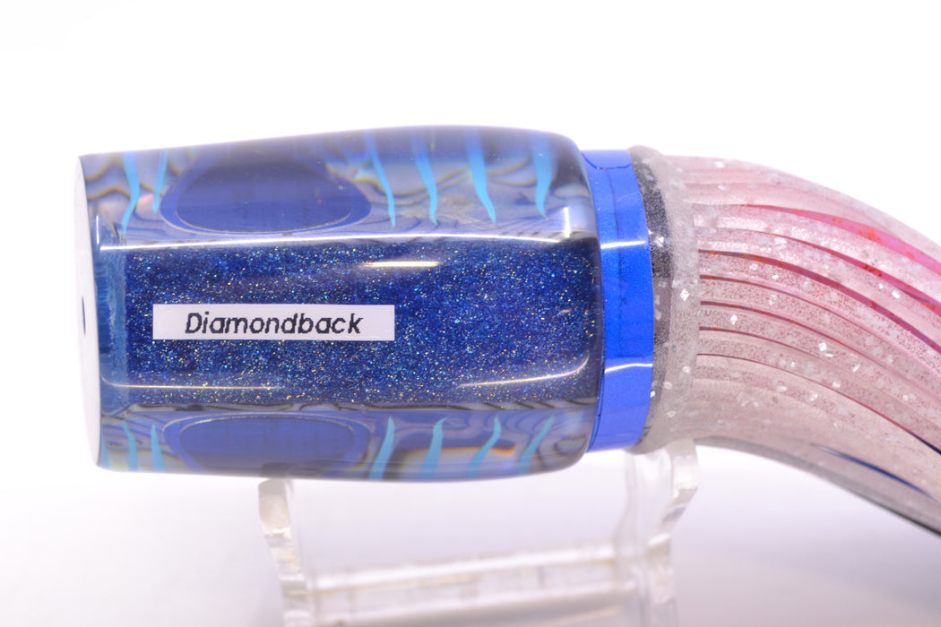 Amaral Lures Abalone Shell Ice Blue Stripes Blue Back Diamondback 12" 7oz Blue-Black-Clear
