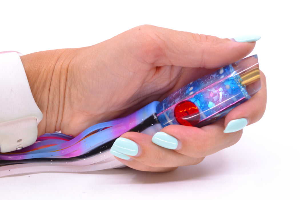 Ganku Lures "Glow Squidbob" Blue S&P Square Longneck Cut Face 7" 6oz Skirted Gay Bob GZE