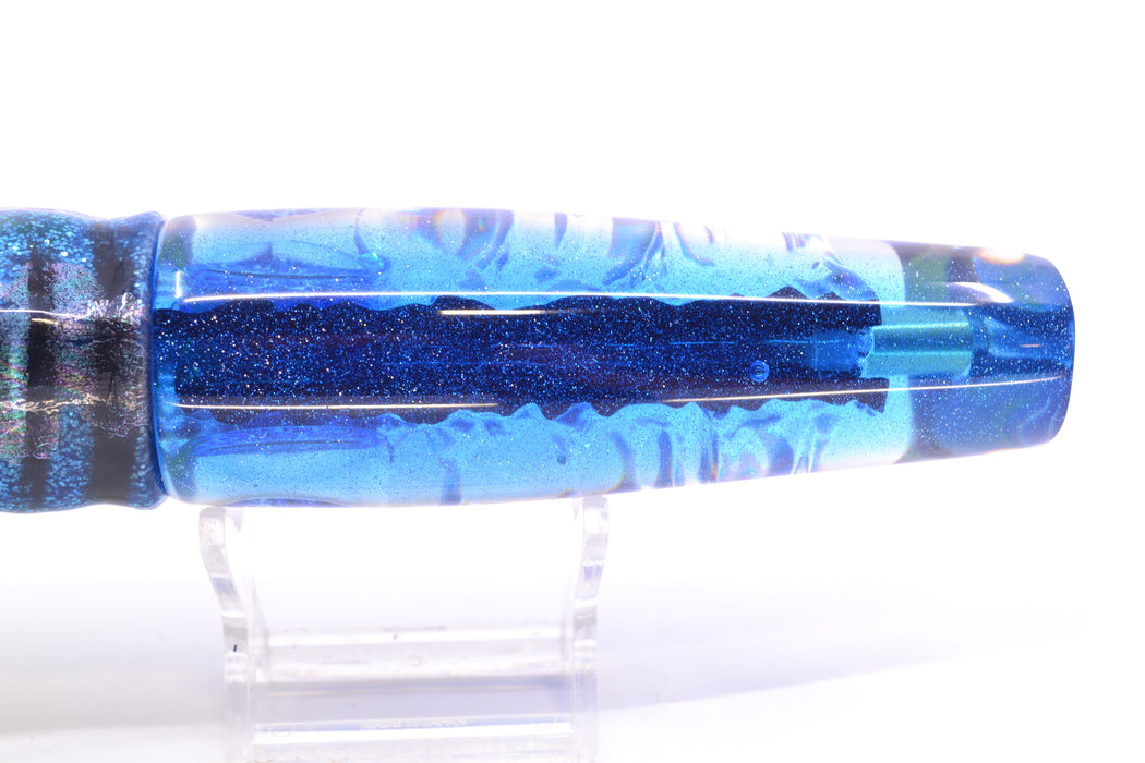 Coggin Lures Teal-Blue Dichro Blue Back Old Style Stick Swimmer 12" 8oz Skirted