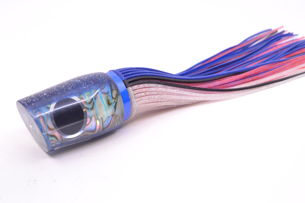 Amaral Lures Abalone Shell Ice Blue Stripes Blue Back Diamondback 12" 7oz Blue-Black-Clear