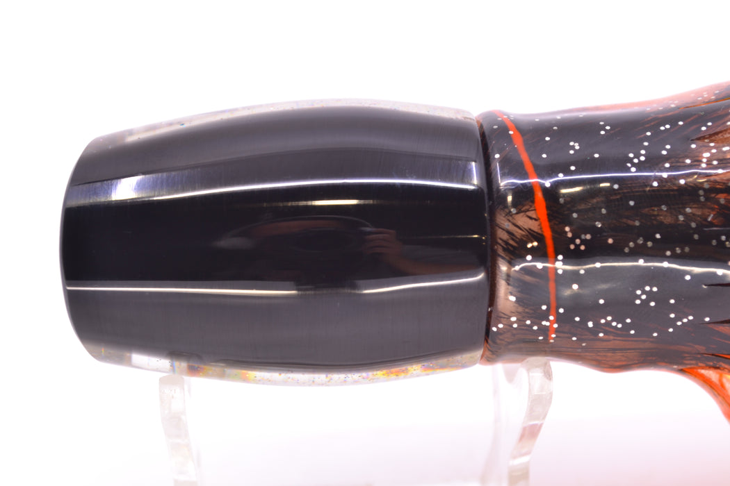Marlin Magic Lures White Abalone Black Back Red Eyes Baby Ruckus 10" 6.5oz Skirted