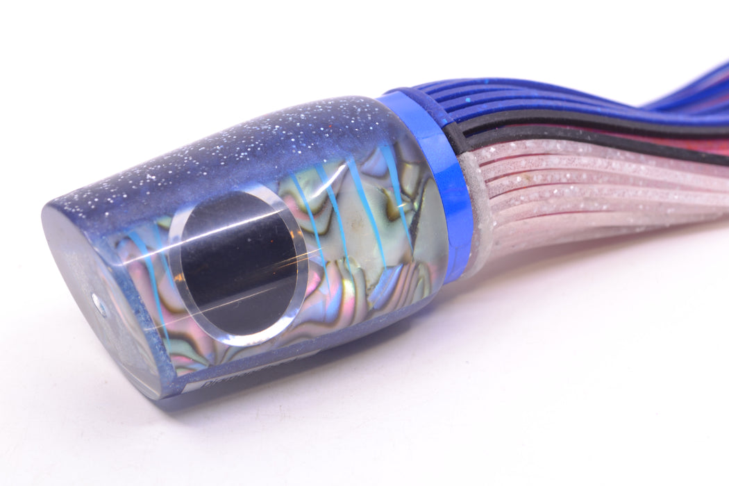 Amaral Lures Abalone Shell Ice Blue Stripes Blue Back Diamondback 12" 7oz Blue-Black-Clear