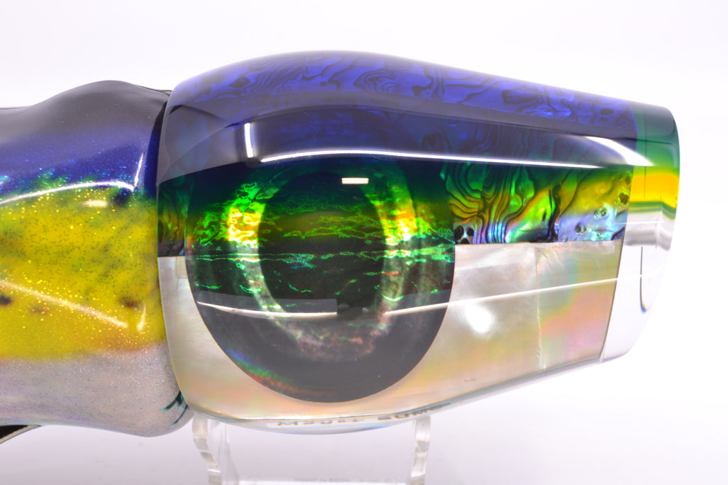 Moyes Lures Yellowfin Paua-MOP Blue-Yellow Back Sumo Teaser 26.3oz FT Vinyl Yellowfin