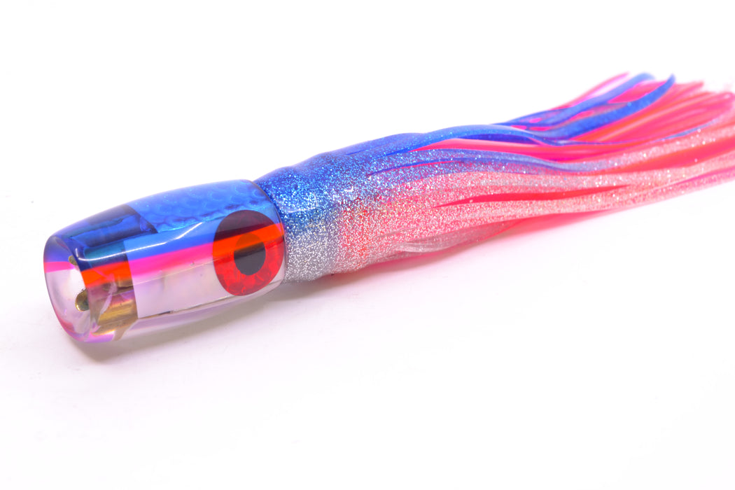 Coggin Lures Real White MOP Blue-Pink Back 4-Hole Hualalai Tado Invert 7" 3.5oz Skirted
