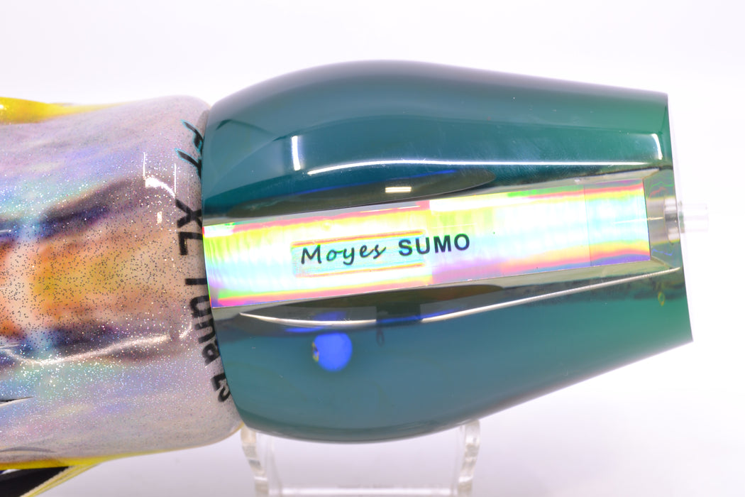 Moyes Lures Yellowfin Paua-MOP Blue-Yellow Back Sumo Teaser 26.3oz FT Vinyl Yellowfin