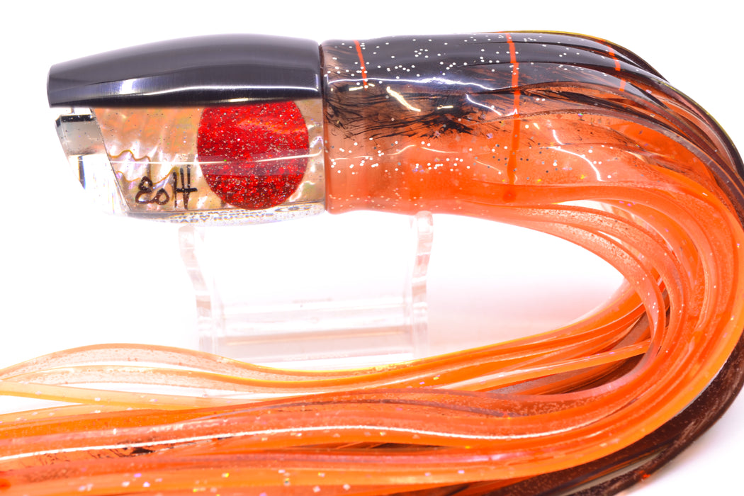 Marlin Magic Lures White Abalone Black Back Red Eyes Baby Ruckus 10" 6.5oz Skirted