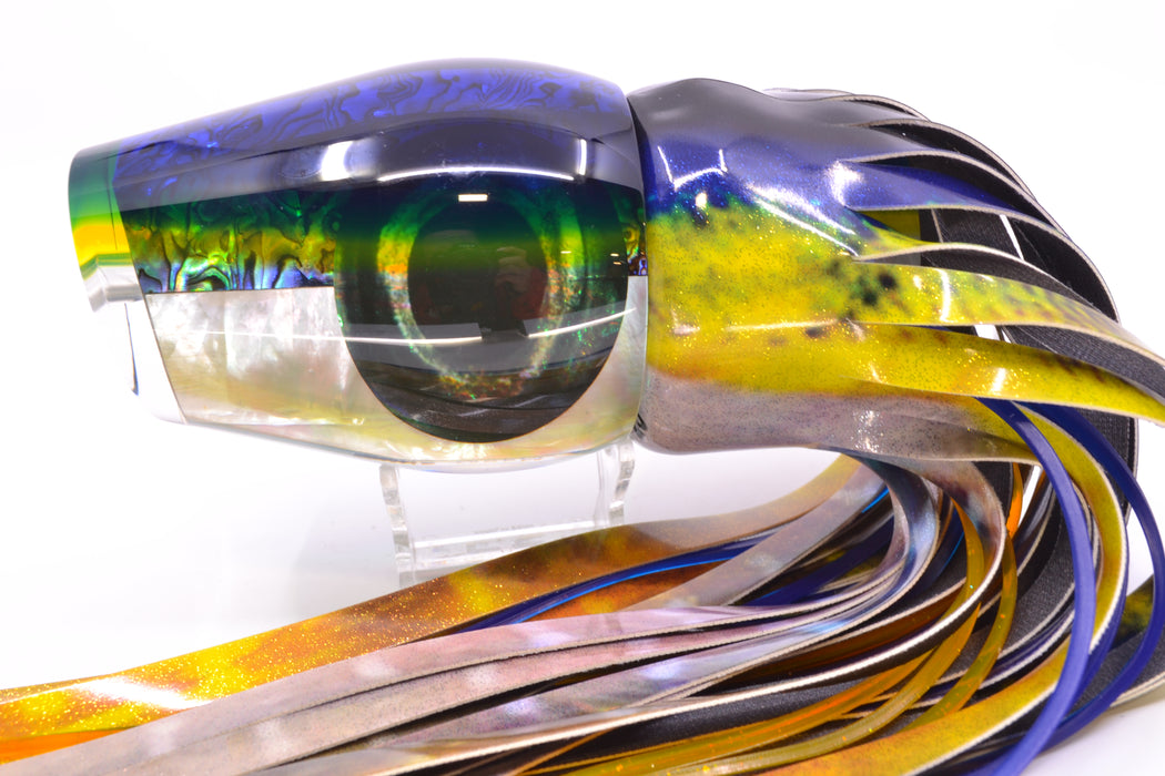 Moyes Lures Yellowfin Paua-MOP Blue-Yellow Back Sumo Teaser 26.3oz FT Vinyl Yellowfin