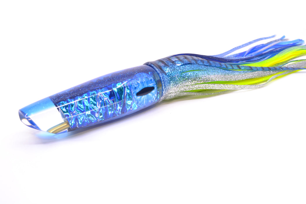 Coggin Lures Teal-Blue Dichro Blue Back Old Style Stick Swimmer 12" 8oz Skirted