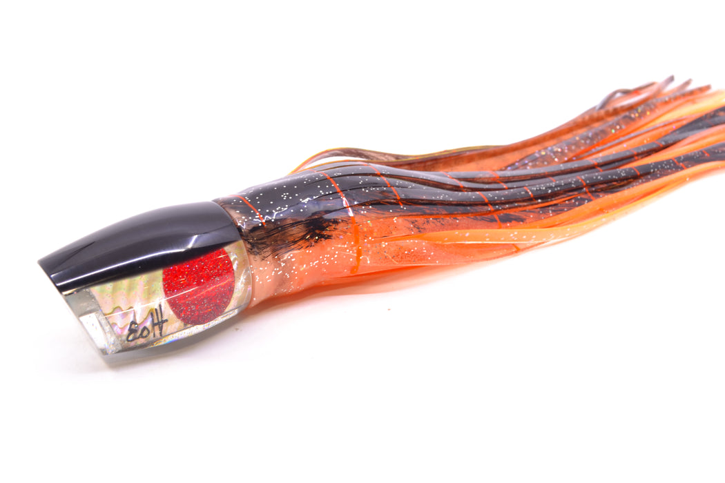 Marlin Magic Lures White Abalone Black Back Red Eyes Baby Ruckus 10" 6.5oz Skirted