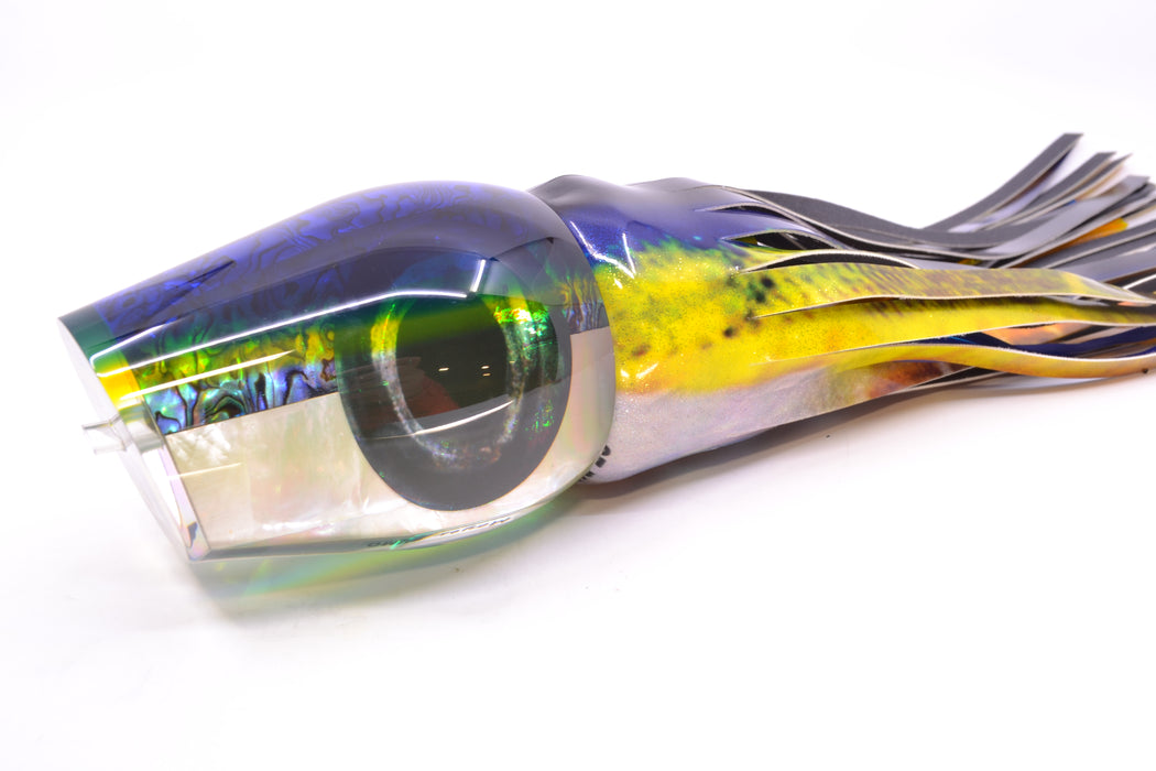 Moyes Lures Yellowfin Paua-MOP Blue-Yellow Back Sumo Teaser 26.3oz FT Vinyl Yellowfin
