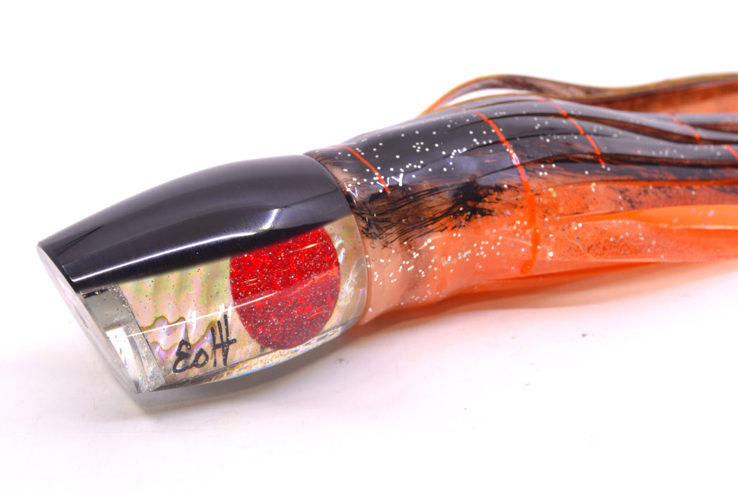 Marlin Magic Lures White Abalone Black Back Red Eyes Baby Ruckus 10" 6.5oz Skirted