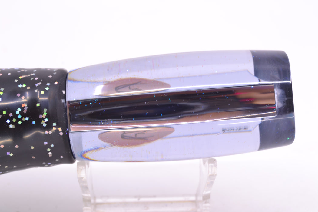 Bonze Lures Clear Mirrored Red Eyes Jackhammer 10" 8.5oz Skirted Black/Purple