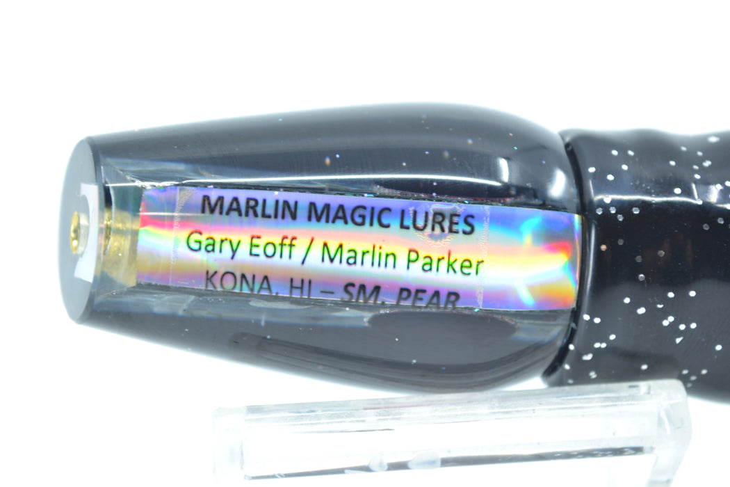 Marlin Magic Blue-Purple Abalone Black Back Red Eyes Small Pear 9" 3.7oz Skirted