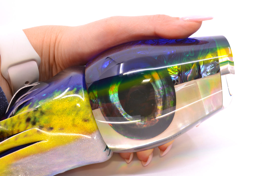 Moyes Lures Yellowfin Paua-MOP Blue-Yellow Back Sumo Teaser 26.3oz FT Vinyl Yellowfin