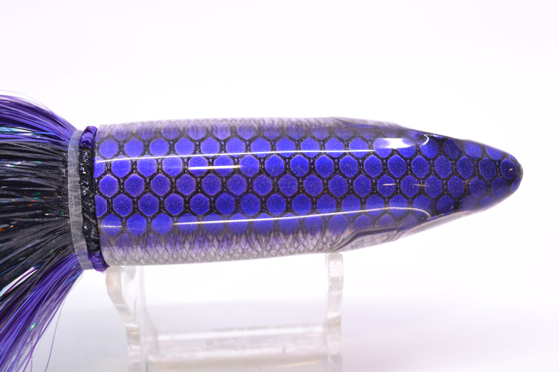 Bonze Lures Silver Rainbow Purple Dot Back Weapon X 12" 9.6oz EZ Flash Skipjack
