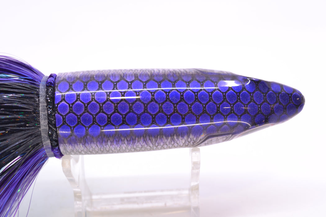 Bonze Lures Silver Rainbow Purple Dot Back Weapon X 12" 9.6oz EZ Flash Skipjack