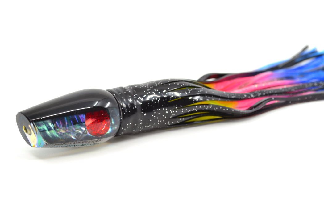 Marlin Magic Blue-Purple Abalone Black Back Red Eyes Small Pear 9" 3.7oz Skirted