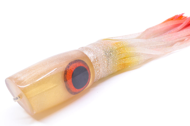 Unknown White Pearl Black-Red Eyes Plunger 12" 7.3oz Skirted New Pre-Owned