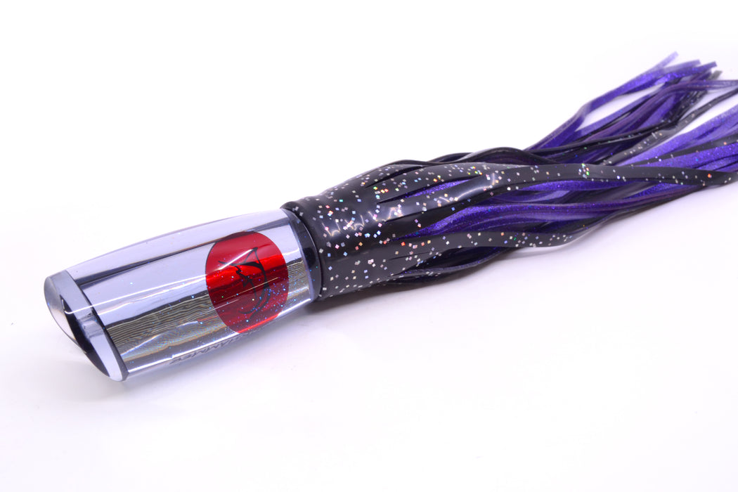 Bonze Lures Clear Mirrored Red Eyes Jackhammer 10" 8.5oz Skirted Black/Purple