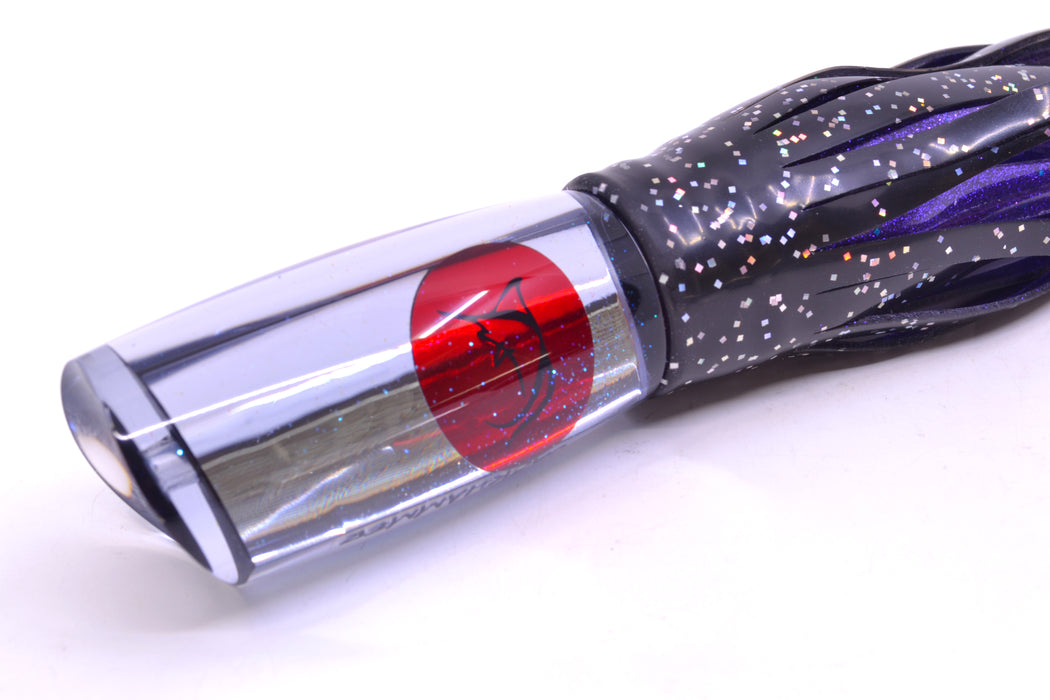 Bonze Lures Clear Mirrored Red Eyes Jackhammer 10" 8.5oz Skirted Black/Purple