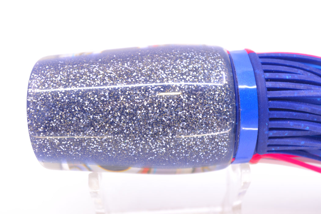Amaral Lures Abalone Shell Ice Blue Stripes Blue Back Diamondback 12" 7oz Blue-Pink-White