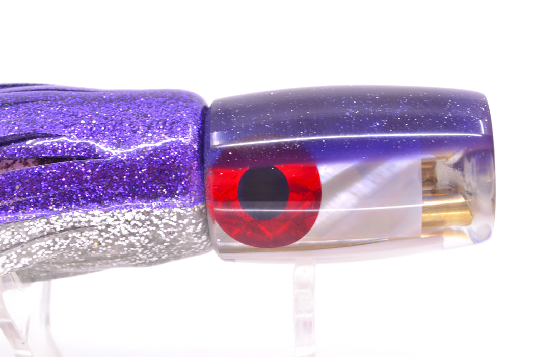 Coggin Lures Real White MOP Purple Back 4-Hole Hualalai Tado Invert 7" 3.5oz Skirted
