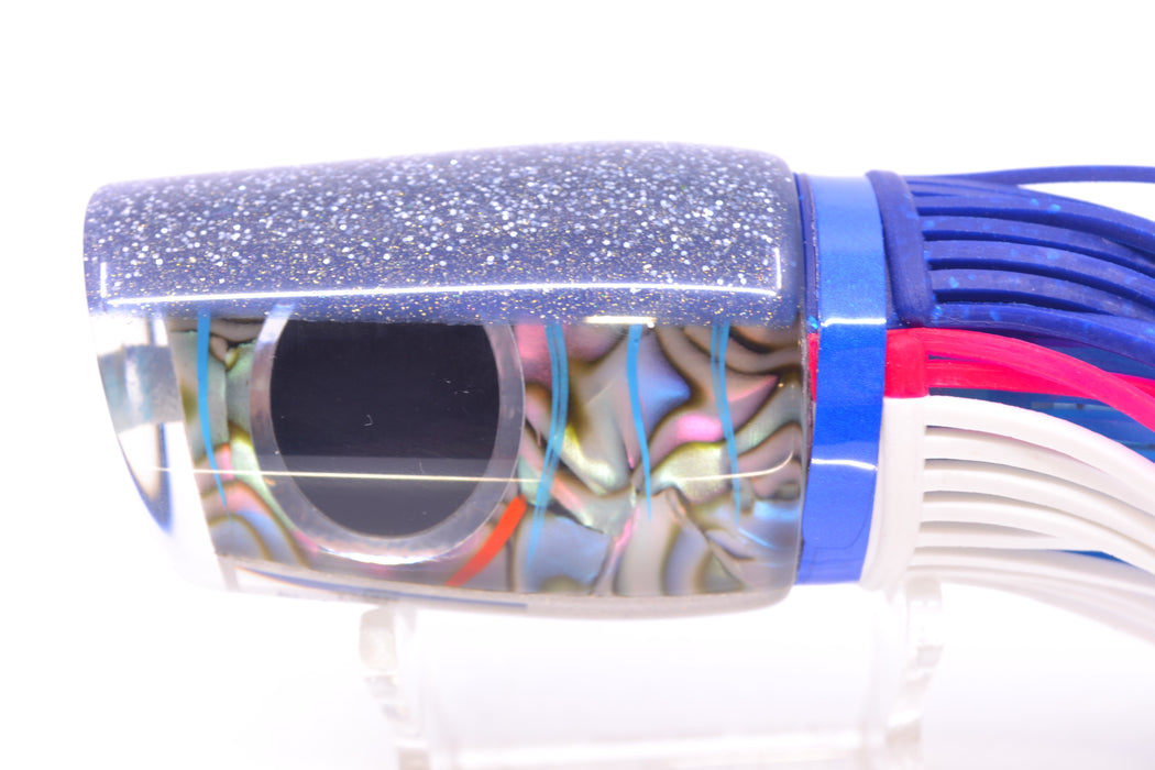 Amaral Lures Abalone Shell Ice Blue Stripes Blue Back Diamondback 12" 7oz Blue-Pink-White