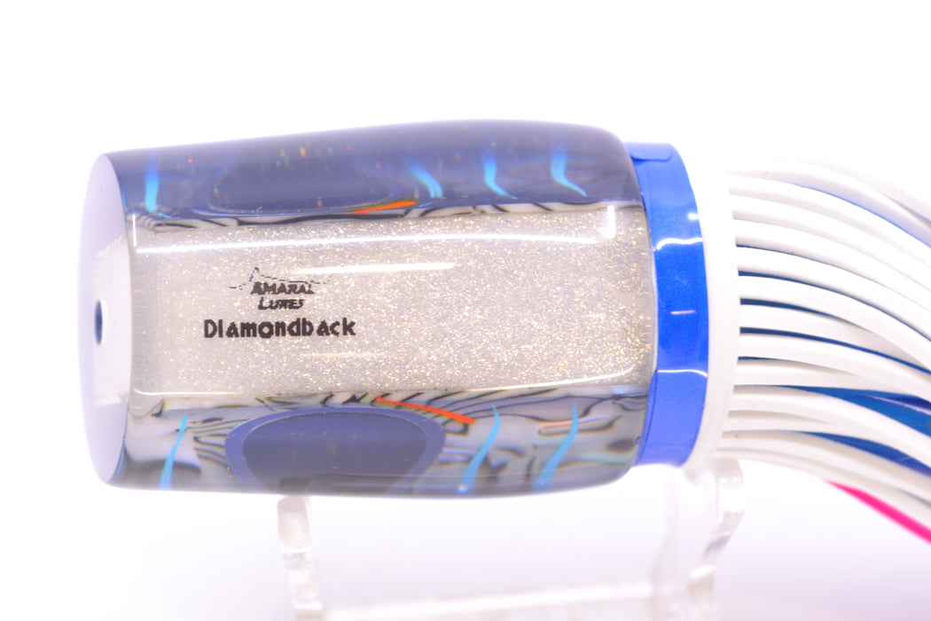 Amaral Lures Abalone Shell Ice Blue Stripes Blue Back Diamondback 12" 7oz Blue-Pink-White
