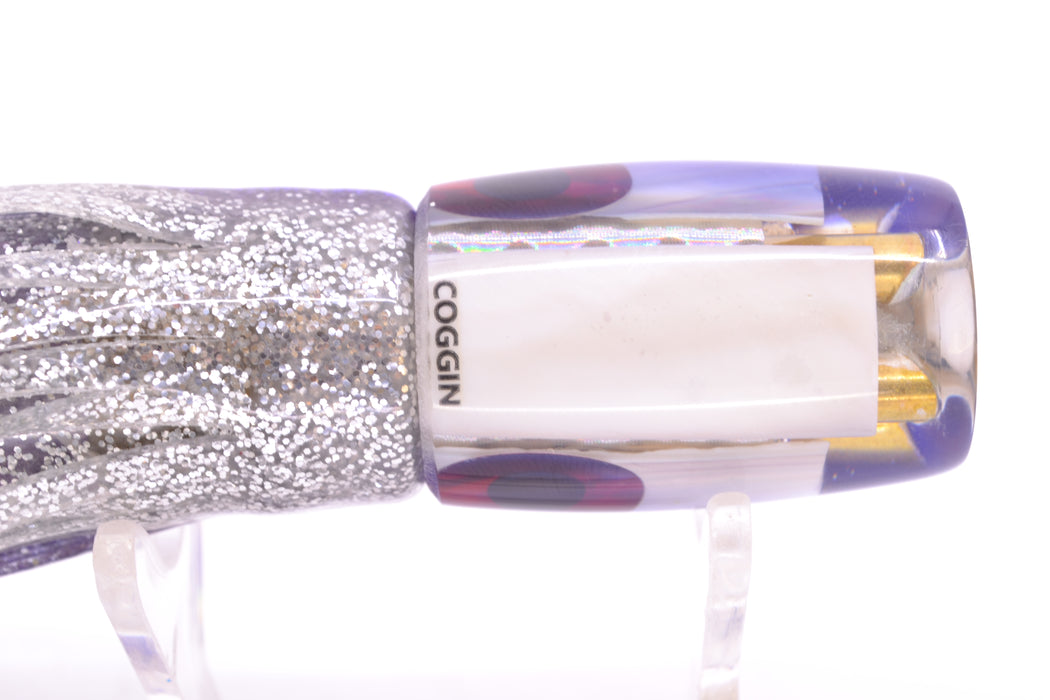 Coggin Lures Real White MOP Purple Back 4-Hole Hualalai Tado Invert 7" 3.5oz Skirted