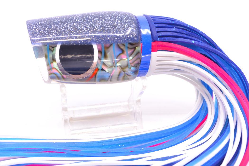 Amaral Lures Abalone Shell Ice Blue Stripes Blue Back Diamondback 12" 7oz Blue-Pink-White