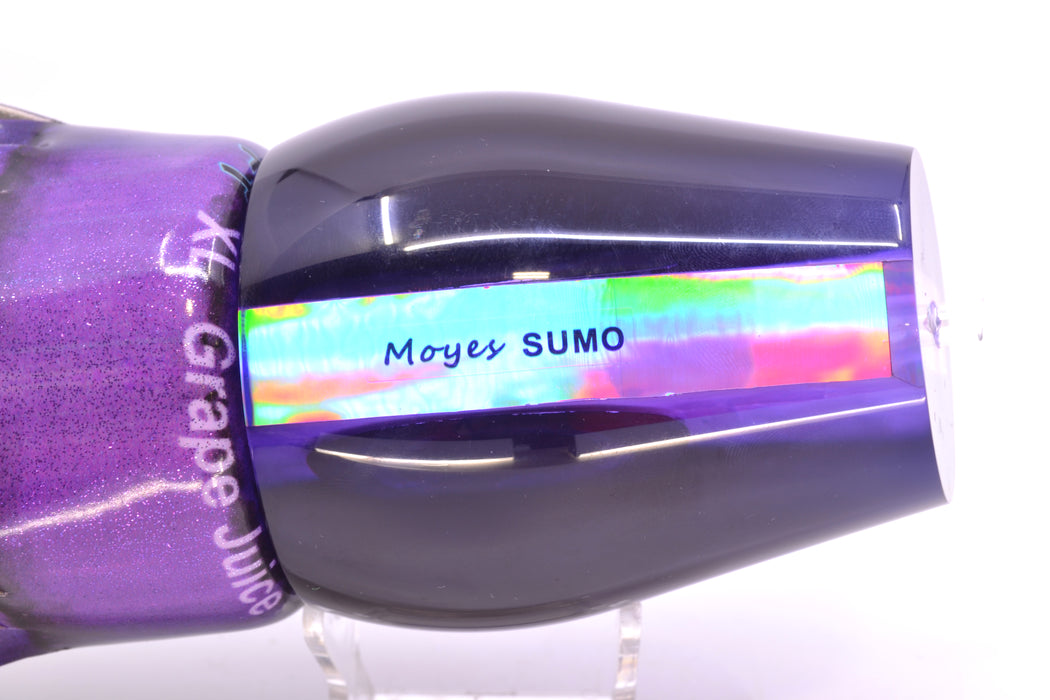 Moyes Lures Purple MOP Black Back Sumo Teaser 26.3oz FT Vinyl Grape Juice