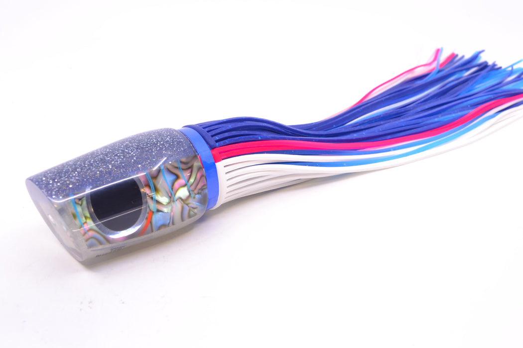 Amaral Lures Abalone Shell Ice Blue Stripes Blue Back Diamondback 12" 7oz Blue-Pink-White