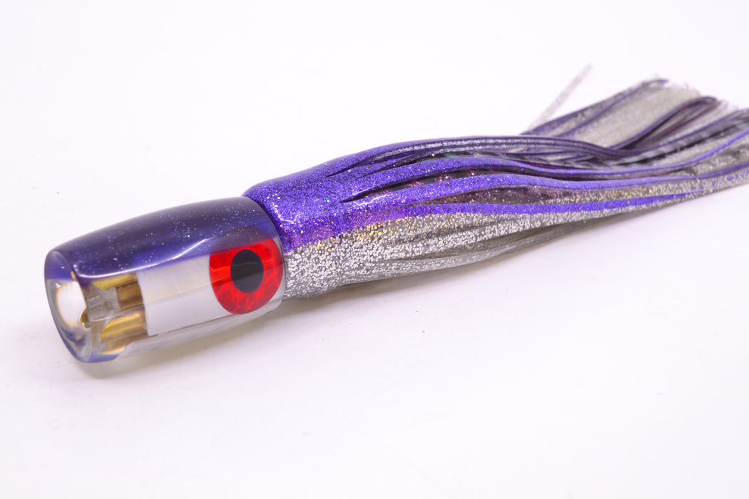 Coggin Lures Real White MOP Purple Back 4-Hole Hualalai Tado Invert 7" 3.5oz Skirted