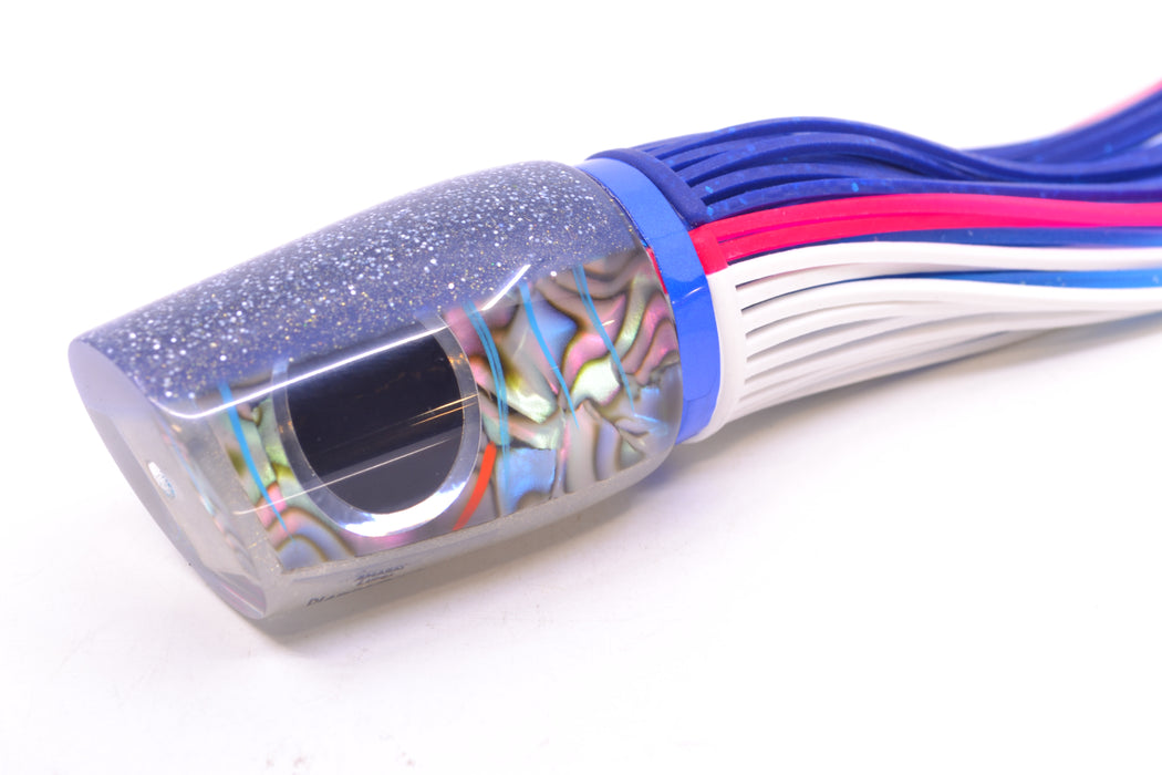 Amaral Lures Abalone Shell Ice Blue Stripes Blue Back Diamondback 12" 7oz Blue-Pink-White