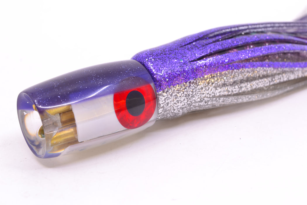 Coggin Lures Real White MOP Purple Back 4-Hole Hualalai Tado Invert 7" 3.5oz Skirted