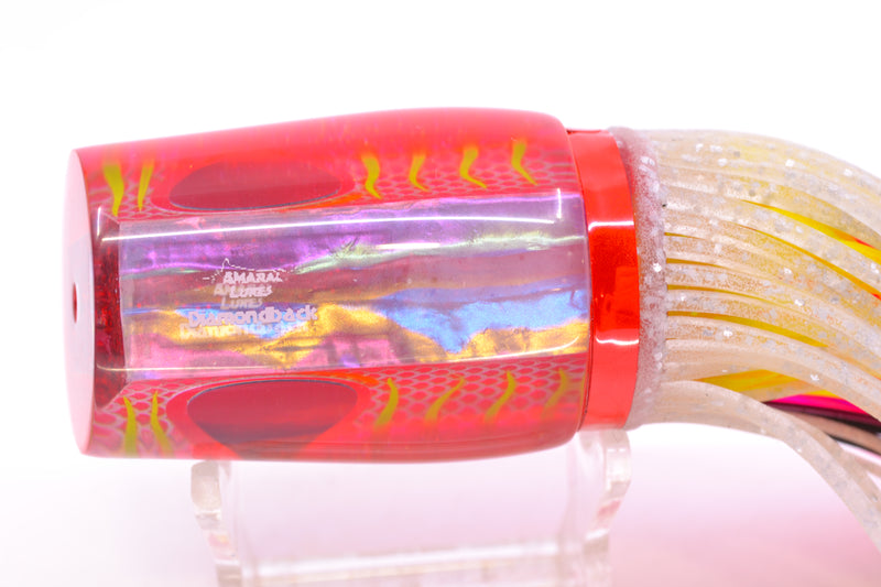 Amaral Lures Silver Pearl Rainbow Scale Chartreuse Stripes Pink Back Diamondback 12" 7oz