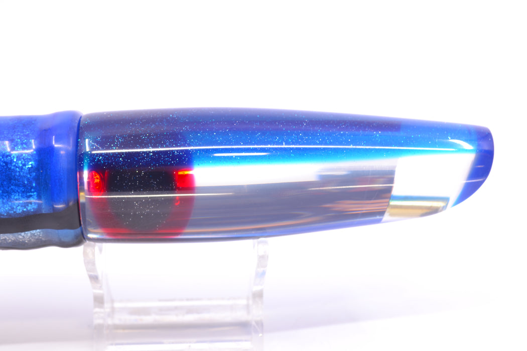 Coggin Lures Clear Mirrored Blue Back Old Style Stick Swimmer 12" 8oz Skirted Blue Skipjack