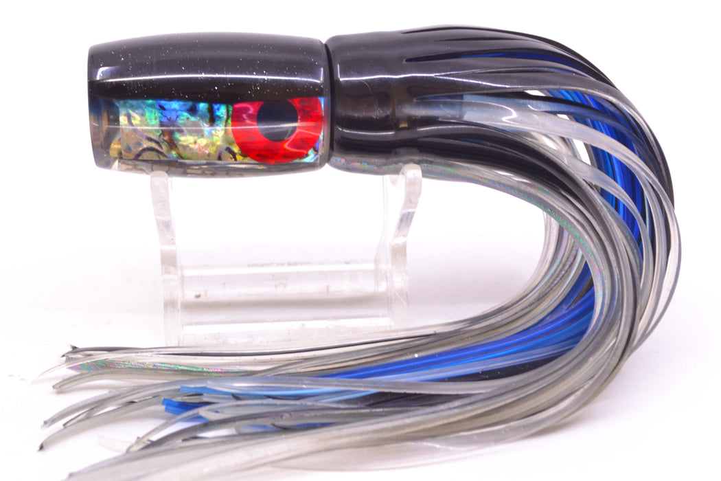 Coggin Lures Real Abalone Black-Blue Back 4-Hole Hualalai Tado Invert 7" 3.5oz Skirted