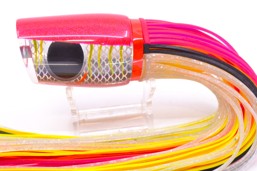 Amaral Lures Silver Pearl Rainbow Scale Chartreuse Stripes Pink Back Diamondback 12" 7oz