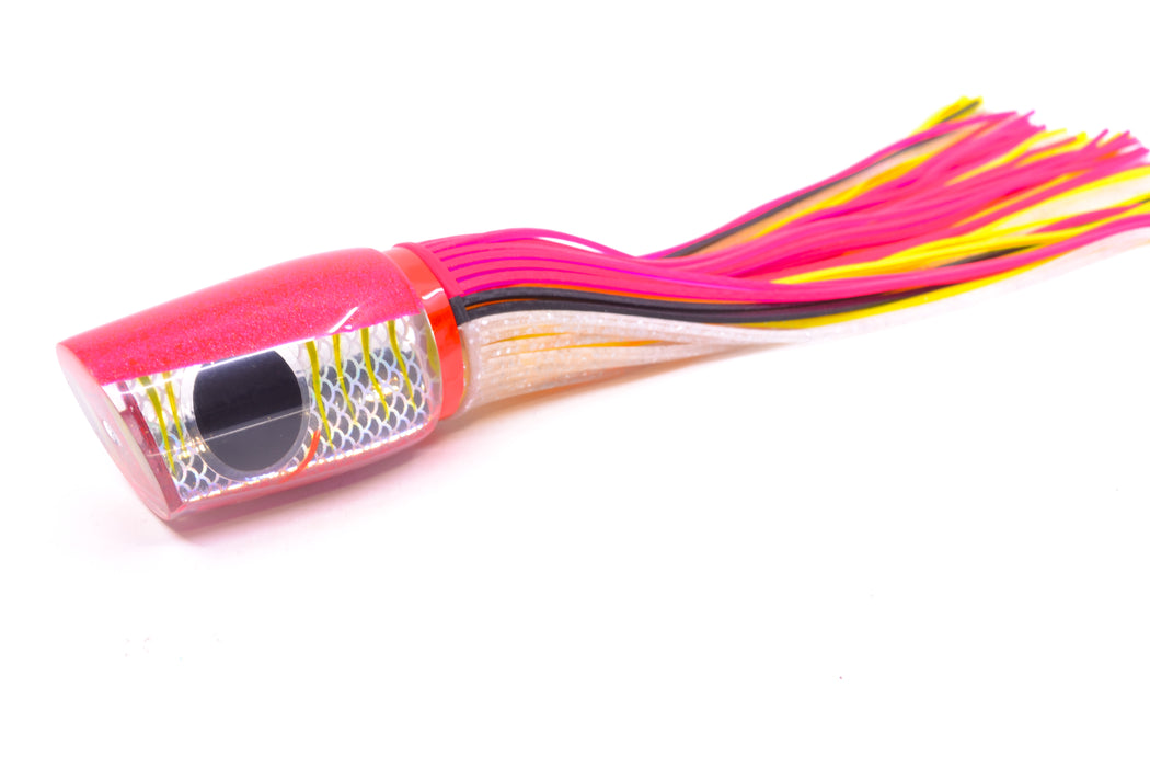 Amaral Lures Silver Pearl Rainbow Scale Chartreuse Stripes Pink Back Diamondback 12" 7oz