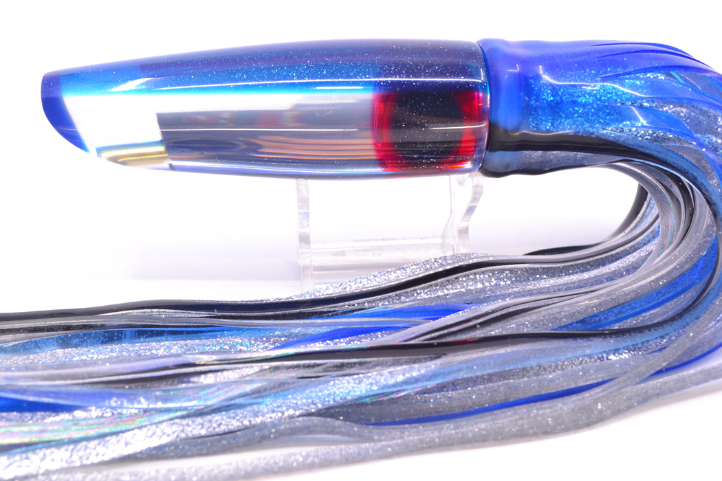 Coggin Lures Clear Mirrored Blue Back Old Style Stick Swimmer 12" 8oz Skirted Blue Skipjack