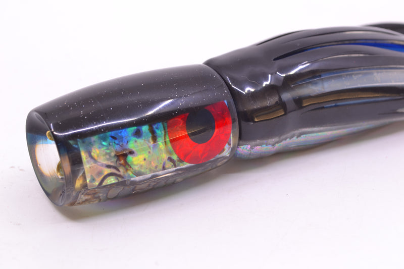 Coggin Lures Real Abalone Black-Blue Back 4-Hole Hualalai Tado Invert 7" 3.5oz Skirted