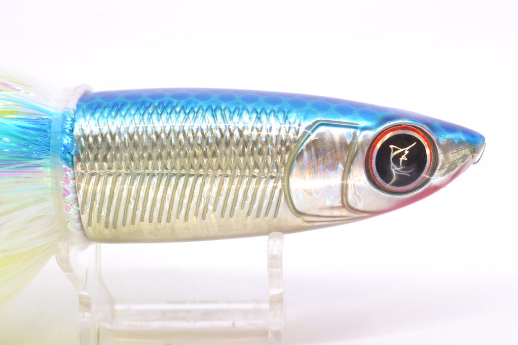 Bonze Lures Silver Rainbow Blue Dot Back Weapon X 12" 9.6oz EZ Flash Feathersword